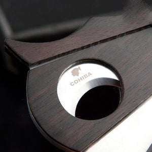 Double Blades Rose Wood Stainless Steel Cigar Cutter